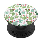 PopSockets Cactus Pop Mount Socket Cute Desert Plant and Flowers PopSockets PopGrip: Swappable Grip for Phones & Tablets