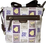 RADLEY Crossbody Bag Finsbury Park Holiday Stamps Purple Responsible RRP £99