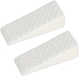 Arrêt de porte de sol adhésif - Solution pour garder les portes ouvertes et sûres - Butée de porte en coin - Pare-coup adhésif en ABS - Pack de 2 (2 pièces, Blanc)