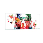 Impression sur Verre 100x40cm Tableaux Image Ours Lunettes grizzly taille basse