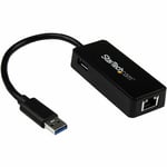 StarTech.com Adaptateur Ethernet USB 3.0 - Adaptateur Réseau USB 3.0 NIC avec Port USB - USB vers RJ45 - USB Passthrough (USB31000SPTB)