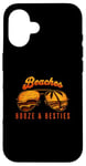 Coque pour iPhone 16 Beaches Booze & Besties Lunettes de soleil aviateur