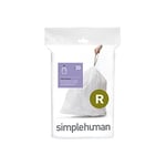 simplehuman CW0201 code R Custom Fit Bin Liners, White Plastic (Pack of 20 Liners)