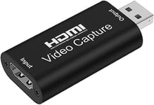 Hdmi Video Capture Card USB 2.0 1080P Enregistreur USB Game Capture Card USB Game Capture Card USB Game Capture, 4K Display Port vers HDMI Adaptateur Enregistrement et Partage Faible Latence