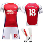 2024-25 Arsenal fotbollströja set tröja nr 7 Saka 9 Jesus 8 Odegaard röd Storlek 18 med strumpor Size 18 with socks #24