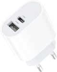 2in1 USB 3.1 Type C Chargeur Adaptateur pour Samsung Galaxy A16 4G/5G L97 Blanc