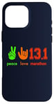 iPhone 16 Pro Max Peace Love 13.1 Half Marathon Cool Running Runners Case