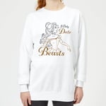 Sweat Femme La Belle et La Bête - Je Ne Sors qu'Avec des Bêtes (Disney) - Blanc - XL