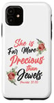 iPhone 11 Christian Bible Verse Quote Rose Flower Proverbs 31:10 Case