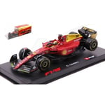 [FR] Burago FERRARI F1-75 N.16 CHARLES LECLERC MONZA 2022 75th ANNIV.W/HELMET 1: