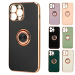 Phone Case For 13 Pro Max With Rose Gold Glitter Plated Ring Stand Wo UK