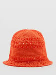 Mango Nube Crochet Bucket Hat, Orange