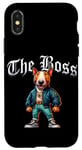 Coque pour iPhone X/XS Veste cool Bull Terrier Dog The Boss Cool pour chien, maman et papa