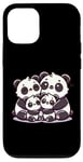 Coque pour iPhone 12/12 Pro Mère et père aimant de la famille Panda avec deux enfants