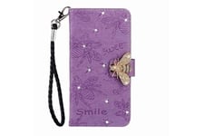 Hsmy Coque et étui téléphone mobile Etui cuir folio brillant élégant pour samsung galaxy s9 - violet