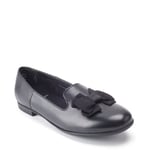 Start-Rite Girls Inspire Black Leather Slip on School Shoes - Size L6 Wide fit