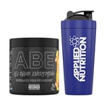 Applied Nutrition Bundle ABE Pre Workout 375g + 750ml Steel Protein Shaker | All Black Everything Pre Workout Powder, Energy & Physical Performance with Creatine, Beta Alanine (Tropical)