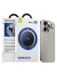 Blueo Sapphire Crystal Stainless Steel Camera Lens Protector grey - iPhone 15 Pro Max