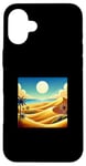 Coque pour iPhone 16 Plus Sable Dunes Plage Soleil et Désert d'été Palmiers