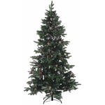 Beliani - Sapin de Noël Artificiel 180 cm Vert avec effet Branches Givrées et Décorations Idéal Pour les Fêtes