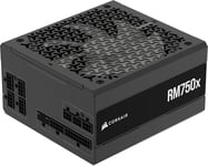 CORSAIR RM750x Alimentation ATX entièrement modulaire et silencieuse – Conformité ATX 3.1 – Prise en Charge PCIe 5.1 – Efficacité Cybenetics Gold – Connecteur natif 12V–2x6 – Noir