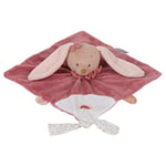 Nattou Doudou Plat Lapine Pauline, Compagnon de Naissance, 27 x 27 cm, Pauline et Sasha, Vieux rose/Rose/Blanc