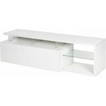 Habitat Et Jardin - Meuble tv led laqué 'Penny' - 150 x 41 x 38 cm - Blanc