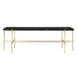 Gubi - TS Console - 1 hyllplan, Ben: Mässing, Skiva: Nero Marquina - Avlastningsbord - GamFratesi - Svart - Metall/Sten