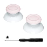 eXtremeRate Dual-Color 3D Joystick Thumbsticks for ps5 Controller, Analog Thumb Sticks with Cross Screwdriver Set for ps4 Slim Pro Controller - Cherry Blossoms Pink & White