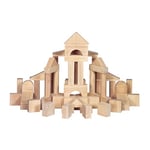 Melissa & Doug Blocs de construction en bois massif, Format standard avec plateau de rangement en bois (60 pièces) - Blocs en bois classiques pour les enfants de 2 ans et plus