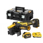 DCG409VSX1-QW Meuleuse d'angle Accu Flexvolt Advantage 125 mm vitesse variable 18V avec 1 x 9 Ah batterie + chargeur en tstak - Dewalt