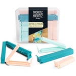 Moritz & Moritz 24 x Pince Sachet Alimentaire pour Sacs de congélation - Fermeture Sachet pour la Conversation des Aliments dans Une Boîte Transparente – 3 Couleurs (Coloré)