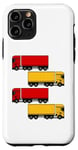 Coque pour iPhone 11 Pro Camion rouge camion jaune, chauffeur de camion drôle