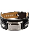 Fossil Bracelet for Men , Total length: 242mm, Width of ID: 29mm black Stainless Steel Bracelet, JF84816040