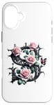 Coque pour iPhone 16 Plus Letter S Initial Floral Monogram Rose Pink Flower Butterfly