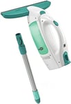 Leifheit Aspirateur à vitres Dry & Clean, lave vitre électrique utilisable à 360° & manche 43 cm, set nettoyage pour toutes les surfaces lisses