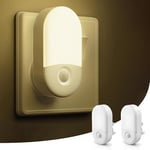 LOHAS-LED Plug in Night Light for Kids, [𝟮 Pack] Night Light Plug in Wall with Dusk to Dawn Photocell Sensor, Brightness Adjustable, 3000K Warm White, Plug in Night Lights for Hallway, Bedroom