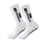 Antislip Sports Sock Herr Dam Senior Halkskydd Tofflor Strumpor Grepp Träning Sock för Fotboll Basket Gym Yoga Vit