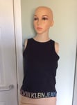 Bnwt Calvin Klein Women's Black Degrade Logo Tank Top - Black - Small