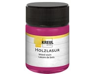 Kreul 78507-Lasure Acrylique Couleurs intenses, Pot de 50 ml en Magenta, pour Bois Non traité et papiers naturels absorbants, Fluide-Peinture Liquide à Base d'eau