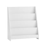 SoBuy Bibliothèque pour Enfant, Étagère à Livres, Étagère de Rangement Jouets pour Enfants à 4 Niveaux, Meuble de Rangement, pour Chanbre d'Eanfant, Bureau, Salon, L80xP30xH88 cm, Blanc, KMB32-W