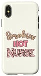 Coque pour iPhone X/XS Smoking Hot Nurse Rose pâle Motif guépard