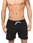 Urban Classics Homme Shorts de bain, Droit, Polyester, Blk/Blk, 4XL