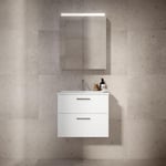 INR Möbelpaket Viskan Solid med Tvättställ och handtag, Spegelskåp Stage 22: 320811 Kommod 60, Premium White. 226320