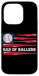 iPhone 14 Pro Dad of Ballers American Flag Funny Baseball Papa Fathers Day Case