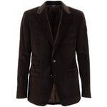 DOLCE & GABBANA Velvet Blazer Tuxedo Jacket NAPOLI Peak Lapel Brown 12392