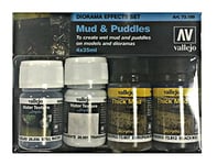 Vallejo- Peinture à Modeler, VJ73189, Lot de 4 pigments Mud & Puddles de 35 ML, 35 ML (Lot de 4)