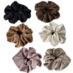 Hårband silke scrunchies satin för kvinnor, 6-pack