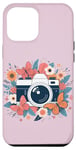 Coque pour iPhone 14 Plus Appareil photo floral mignon photographe amateur de photographie