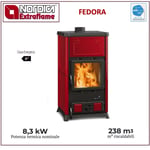 Le Nordique Fedora Poêle Bois Revetement Faïence 8,3 Kw Bordeaux 7112700